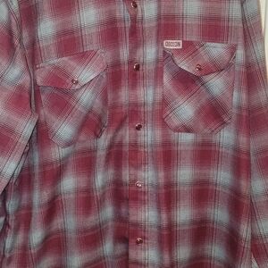 DIXXON The PINO Men's Burgundy and Light Gray Plaid Shirt
